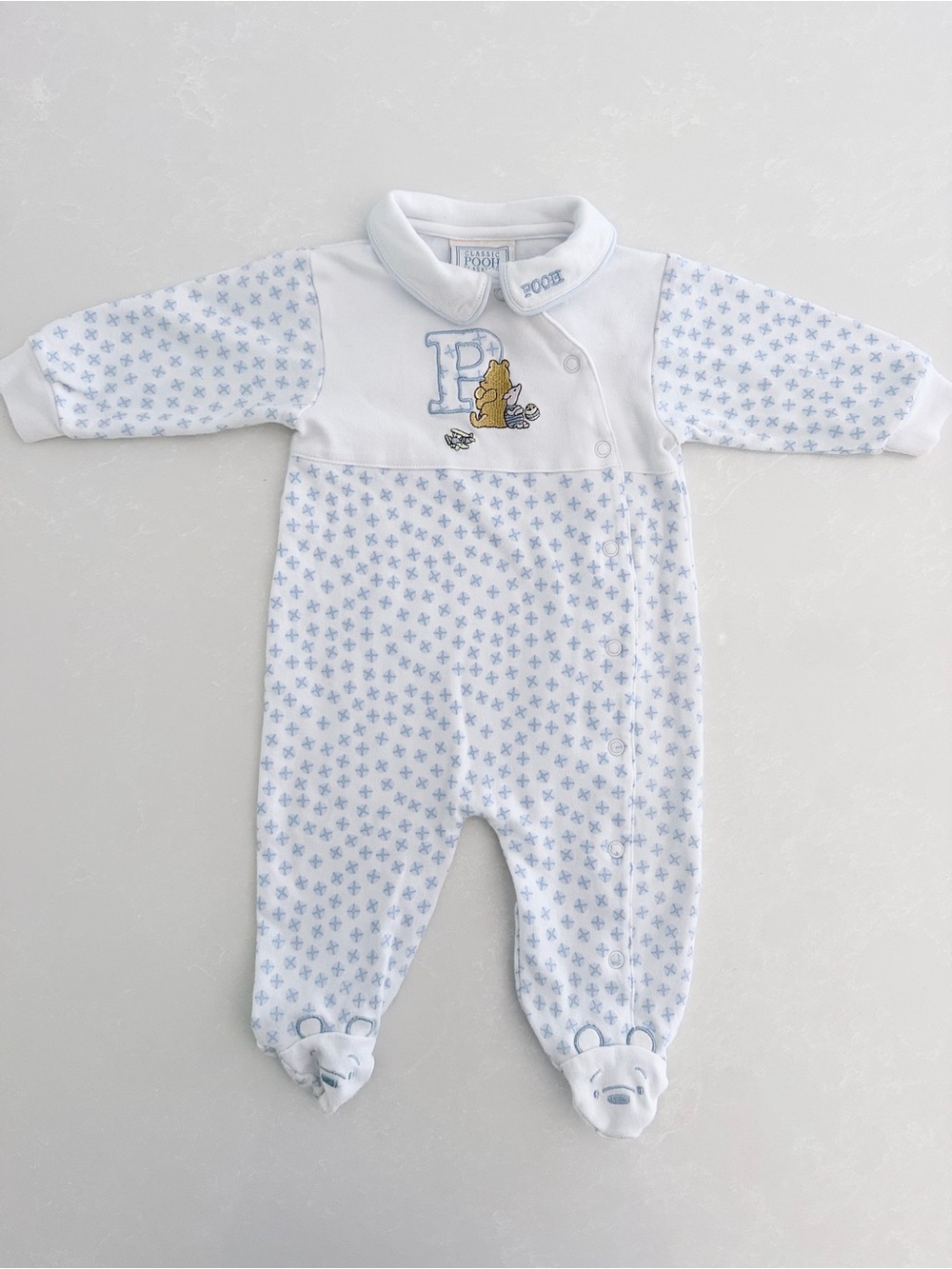 Vintage Classic Pooh Footed Sleeper Onesie (Disney Baby) • Size 6M
